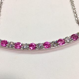 Pink saphire diamond necklace NYC