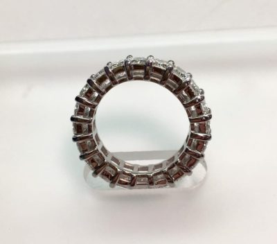 Radiant cut diamond eternity band