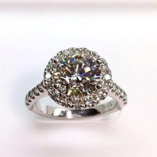 Lab grown diamond ring top view