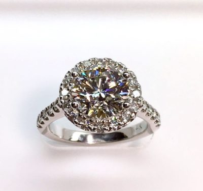 Lab grown diamond ring top view