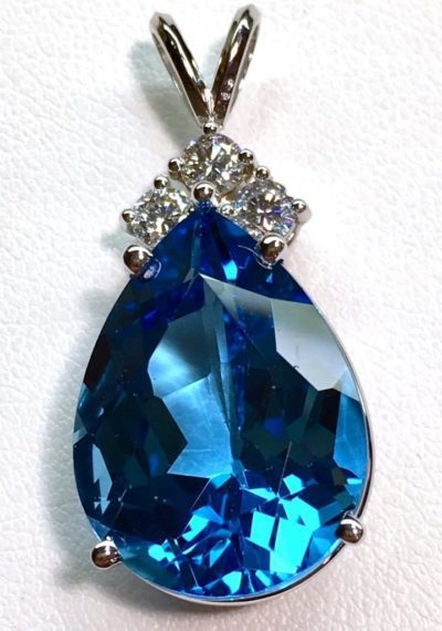 Blue topaz and diamond