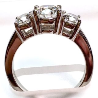 3 stone engagement ring with Lab Grown Diamonds