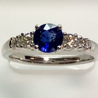 Sapphire diamond engagement ring