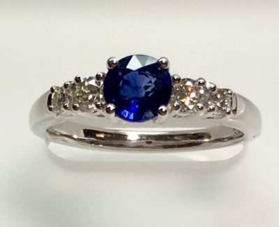 Sapphire diamond engagement ring