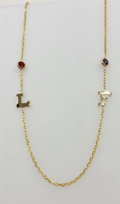 Yellow Gold Letter Necklace