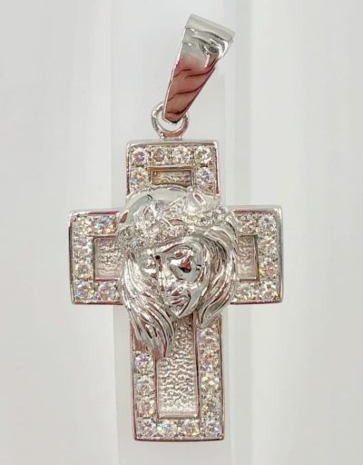 14k White Gold Crucifix