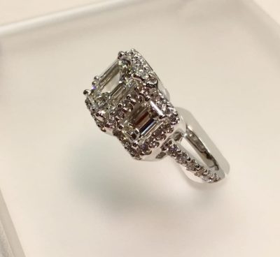 Emerald cut diamond ring