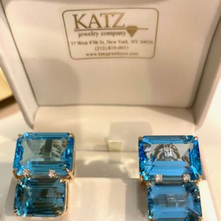 Blue Topaz Earrings in a Box