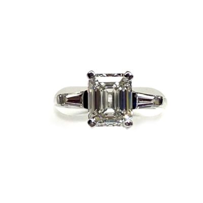 top view emerald cut lab grown diamond