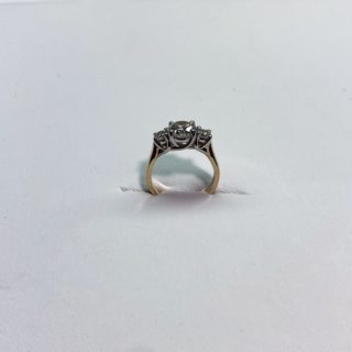 14K Platinum 3 Stone Ring