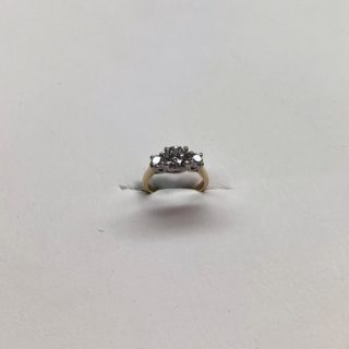 14K Platinum 3 Stone Ring