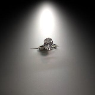 3.2 Carat Lab Grown Oval Diamond Engagement Ring