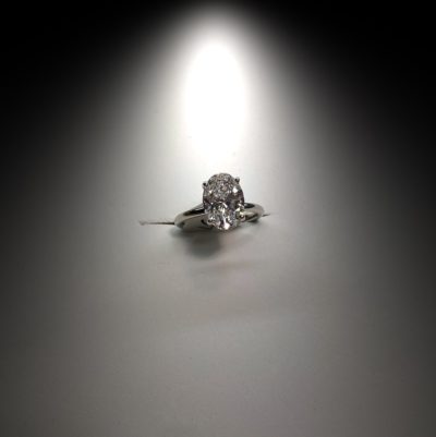 3.2 Carat Lab Grown Oval Diamond Engagement Ring