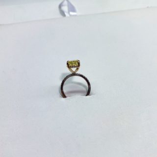 Yellow Grade Cushion Ring