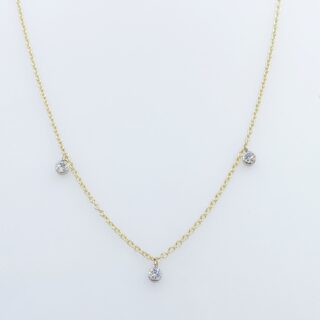 14k Yellow Gold Diamond Necklace