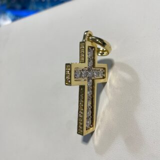 Cross Pendant Profile Diamonds