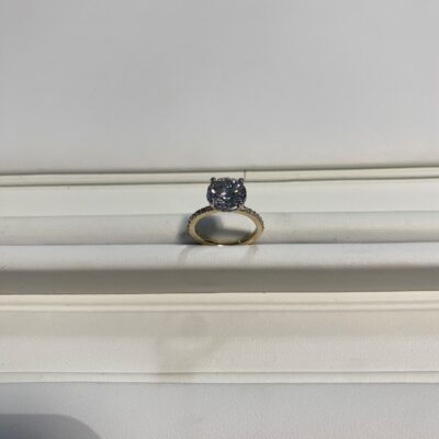 14K Yellow Gold Engagement Ring Lab Grown - Image 2