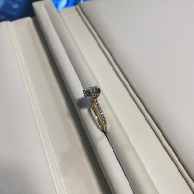 14K Yellow Gold Engagement Ring Lab Grown