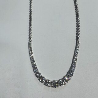 14K White Gold Diamond Necklace