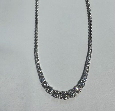 14K White Gold Diamond Necklace