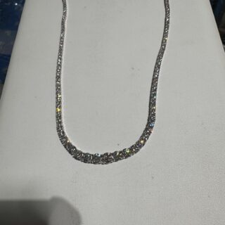14k White Gold Tennis Necklace