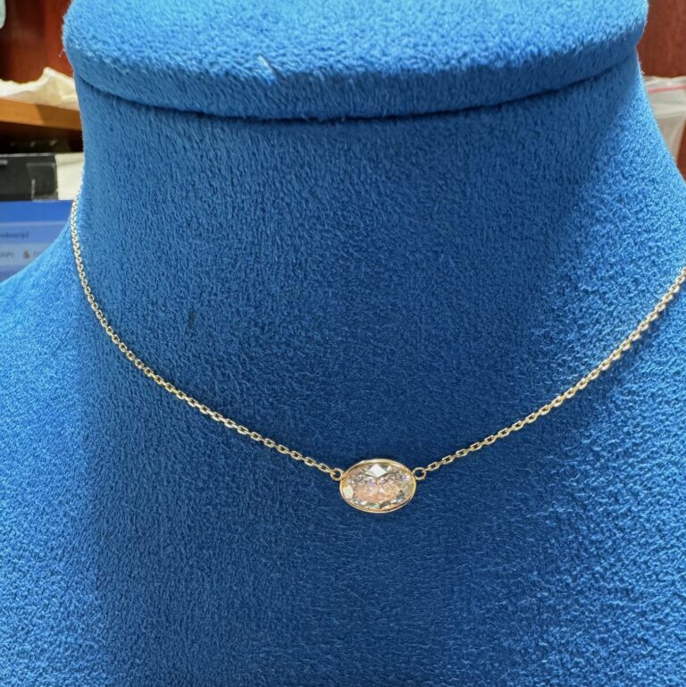 Oval Cut Diamond Necklace
