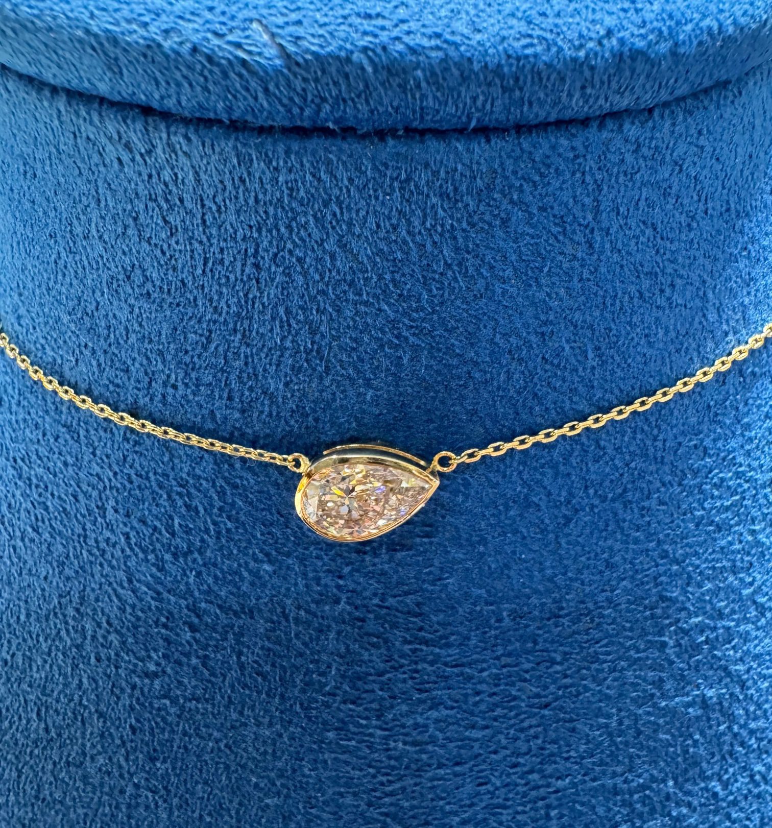 Pear Cut Diamond Necklace