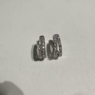 14K White Gold Double Hoop Earrings