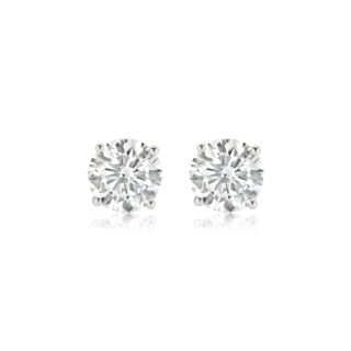 Diamond Stud Earrings White Background